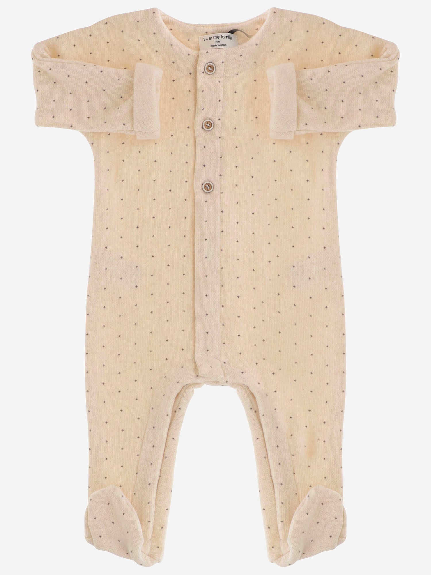TUTINA IN MISTO COTONE CON MOTIVO A PUNTINI 26W046 ECRU 1+ IN THE FAMILY KIDS 