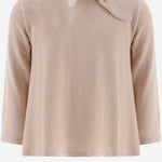 MAGLIA IN MISTO COTONE STRETCH CON DETTAGLIO FIOCCO 26W101 NUDE 1+ IN THE FAMILY KIDS 