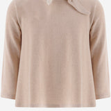 MAGLIA IN MISTO COTONE STRETCH CON DETTAGLIO FIOCCO 26W101 NUDE 1+ IN THE FAMILY KIDS 
