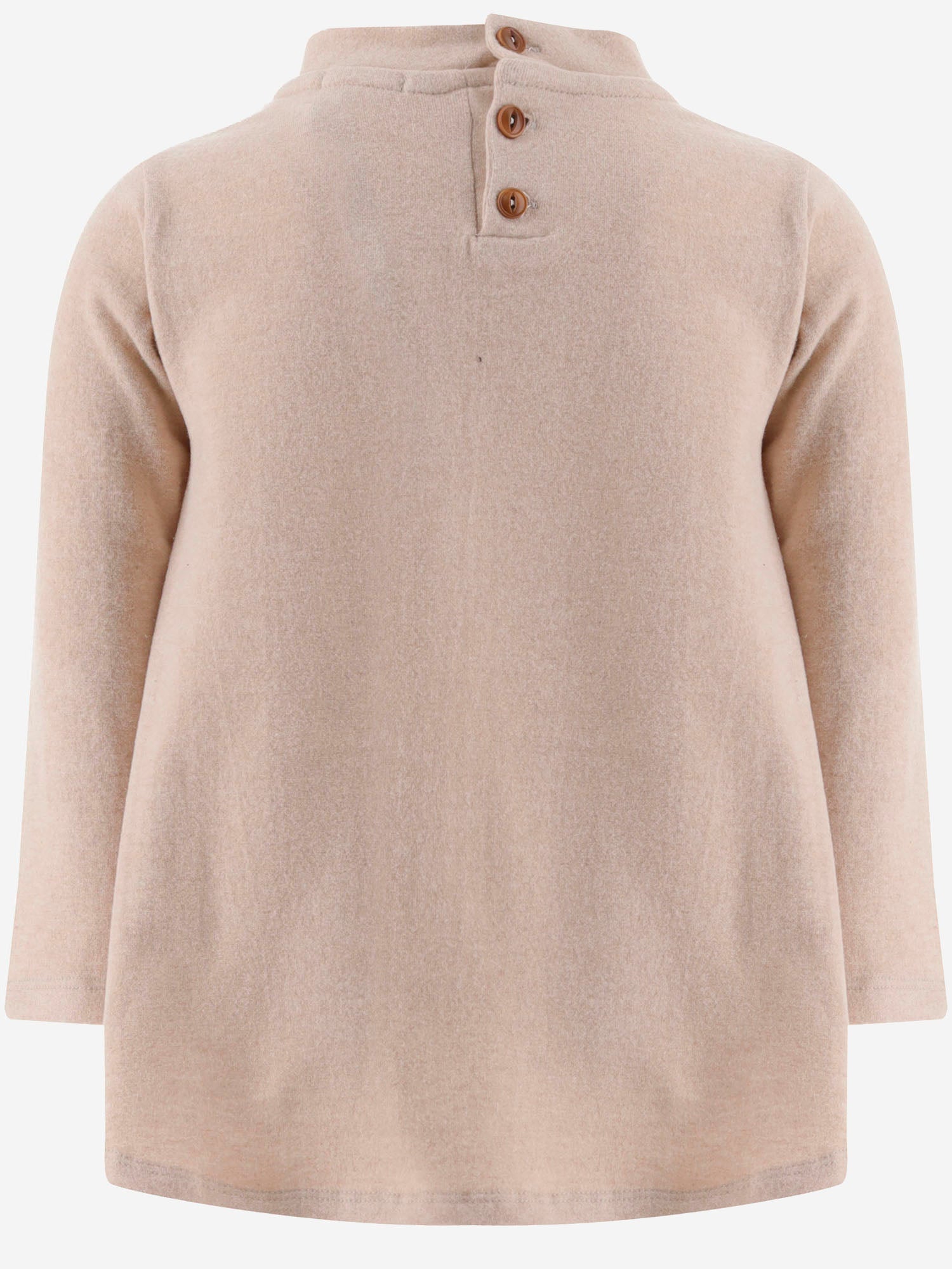 MAGLIA IN MISTO COTONE STRETCH CON DETTAGLIO FIOCCO 26W101 NUDE 1+ IN THE FAMILY KIDS 