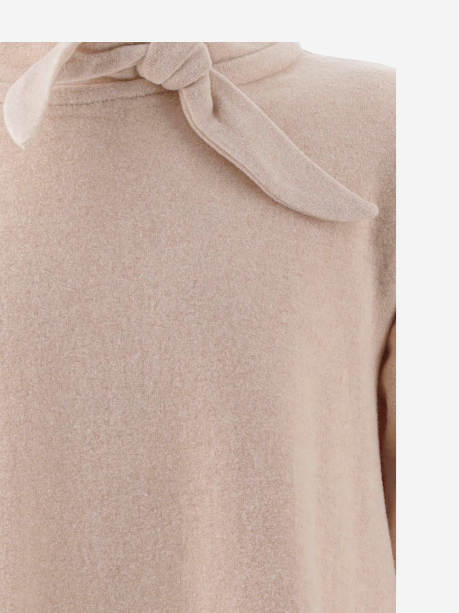 MAGLIA IN MISTO COTONE STRETCH CON DETTAGLIO FIOCCO 26W101 NUDE 1+ IN THE FAMILY KIDS 