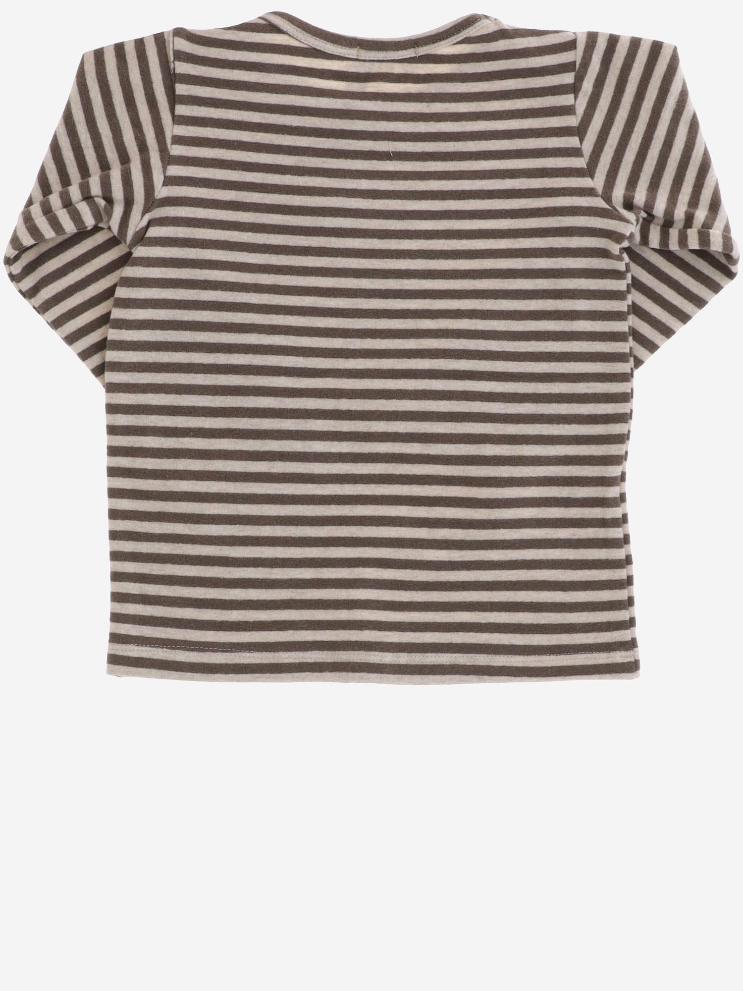 MAGLIA IN MISTO COTONE STRETCH CON MOTIVO A RIGHE 26W108 DARKTAUPE 1+ IN THE FAMILY KIDS 