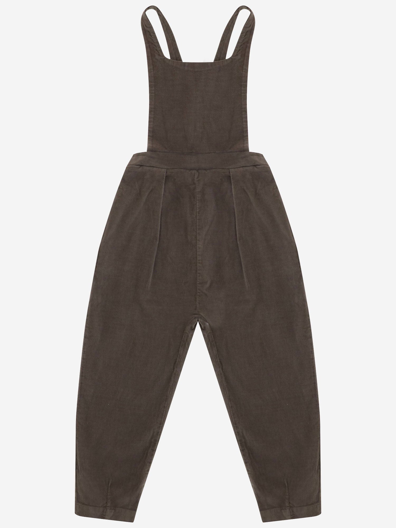 SALOPETTE IN VELLUTO DI COTONE STRETCH 26W144 DARKTAUPE 1+ IN THE FAMILY KIDS 