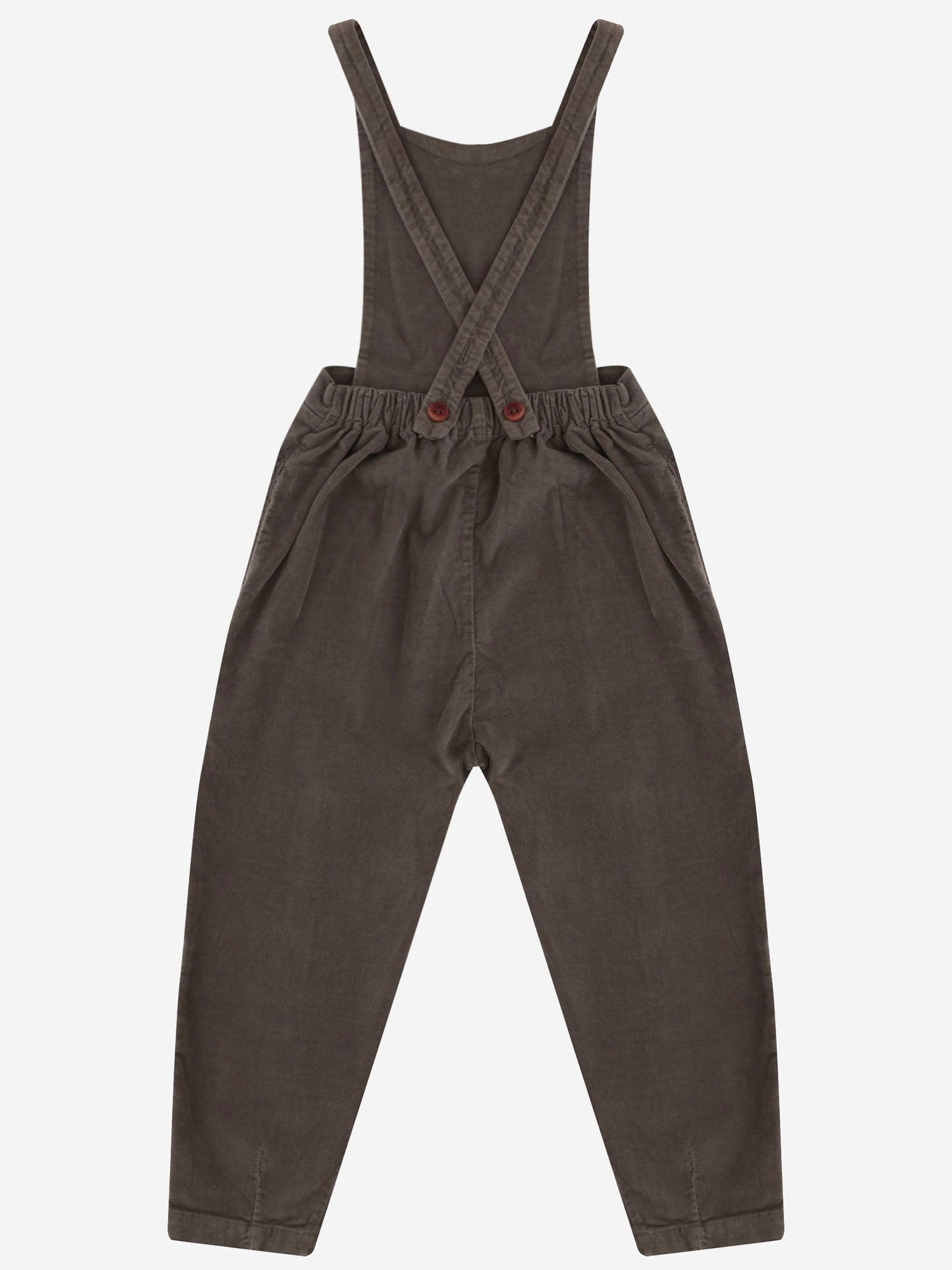 SALOPETTE IN VELLUTO DI COTONE STRETCH 26W144 DARKTAUPE 1+ IN THE FAMILY KIDS 