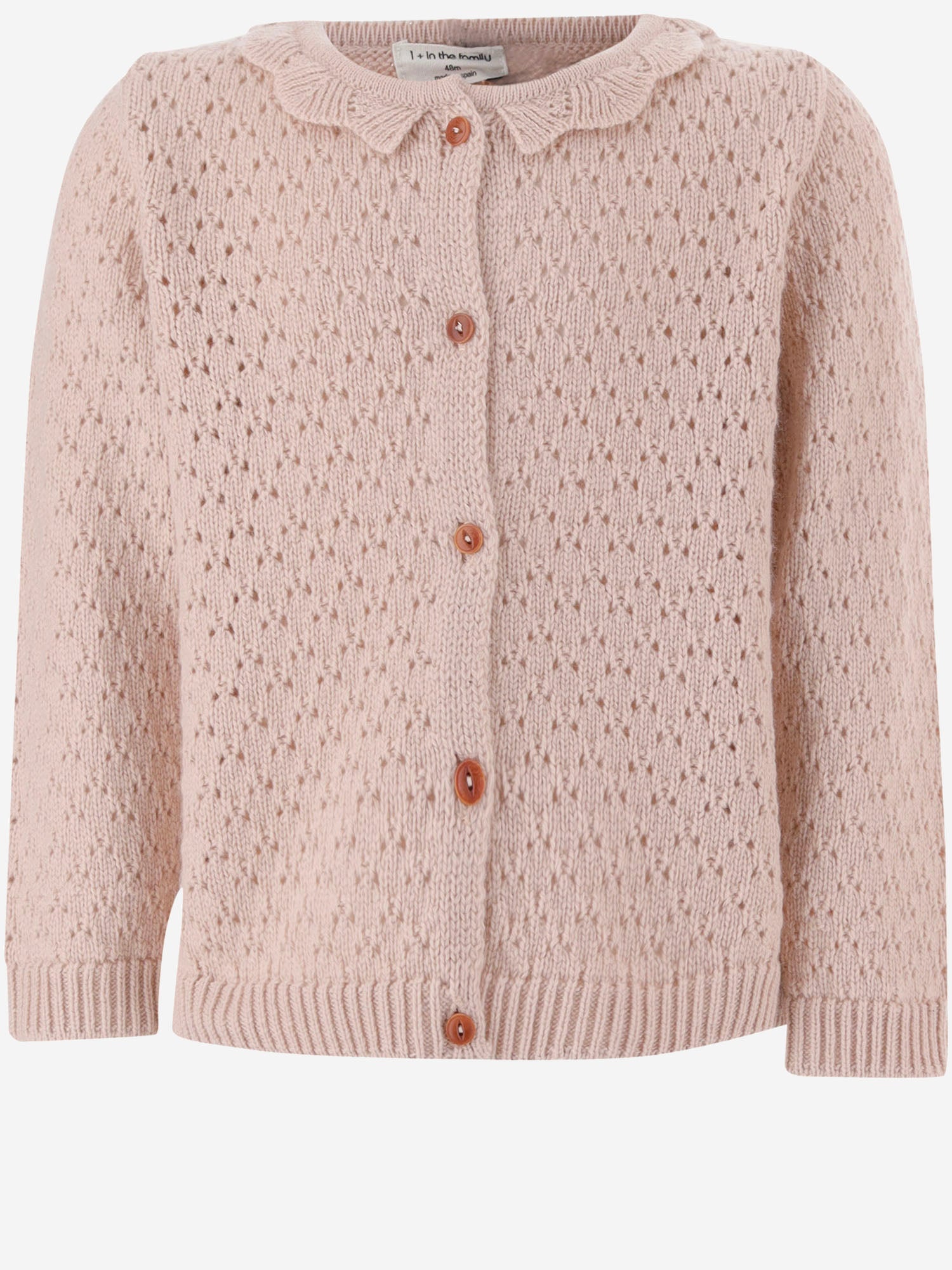 Cardigan in misto lana 26W151 NUDE 1+ IN THE FAMILY KIDS 