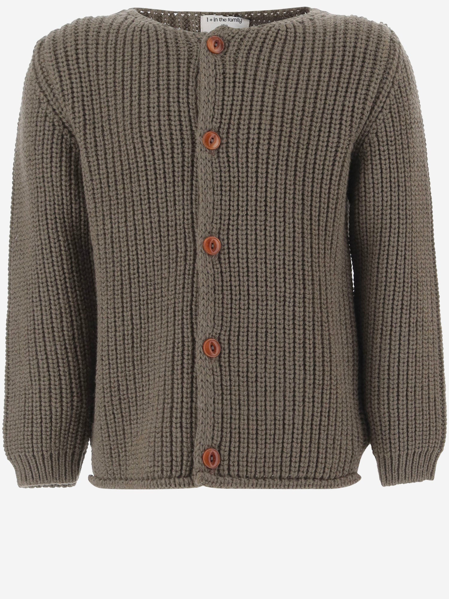 CARDIGAN IN MISTO LANA 26W161 DARKTAUPE 1+ IN THE FAMILY KIDS 
