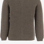 CARDIGAN IN MISTO LANA 26W161 DARKTAUPE 1+ IN THE FAMILY KIDS 