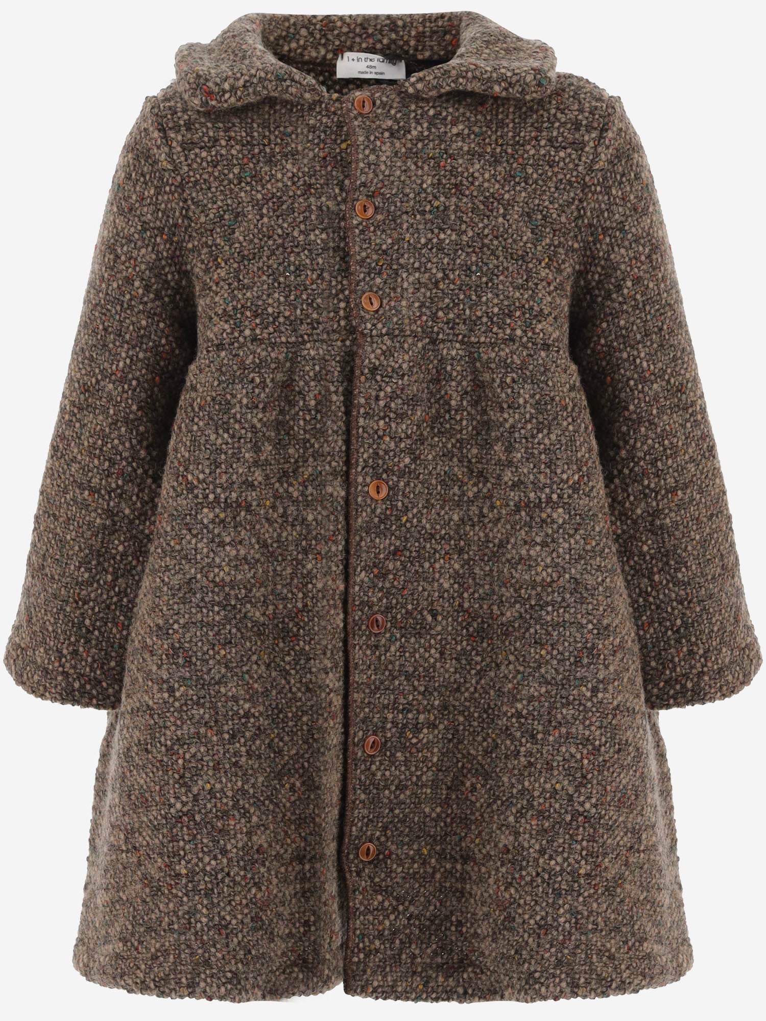 CAPPOTTO IN TWEED DI LANA 26W168 DARKTAUPE 1+ IN THE FAMILY KIDS 