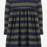 ABITO IN MISTO COTONE STRETCH CON MOTIVO A RIGHE 26W200 KHAKI 1+ IN THE FAMILY KIDS 