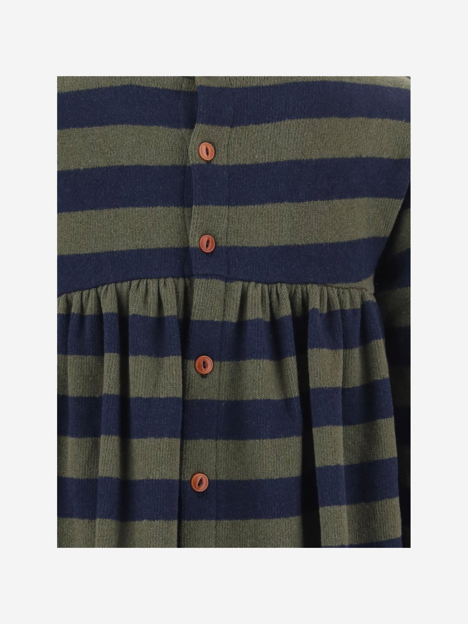 ABITO IN MISTO COTONE STRETCH CON MOTIVO A RIGHE 26W200 KHAKI 1+ IN THE FAMILY KIDS 