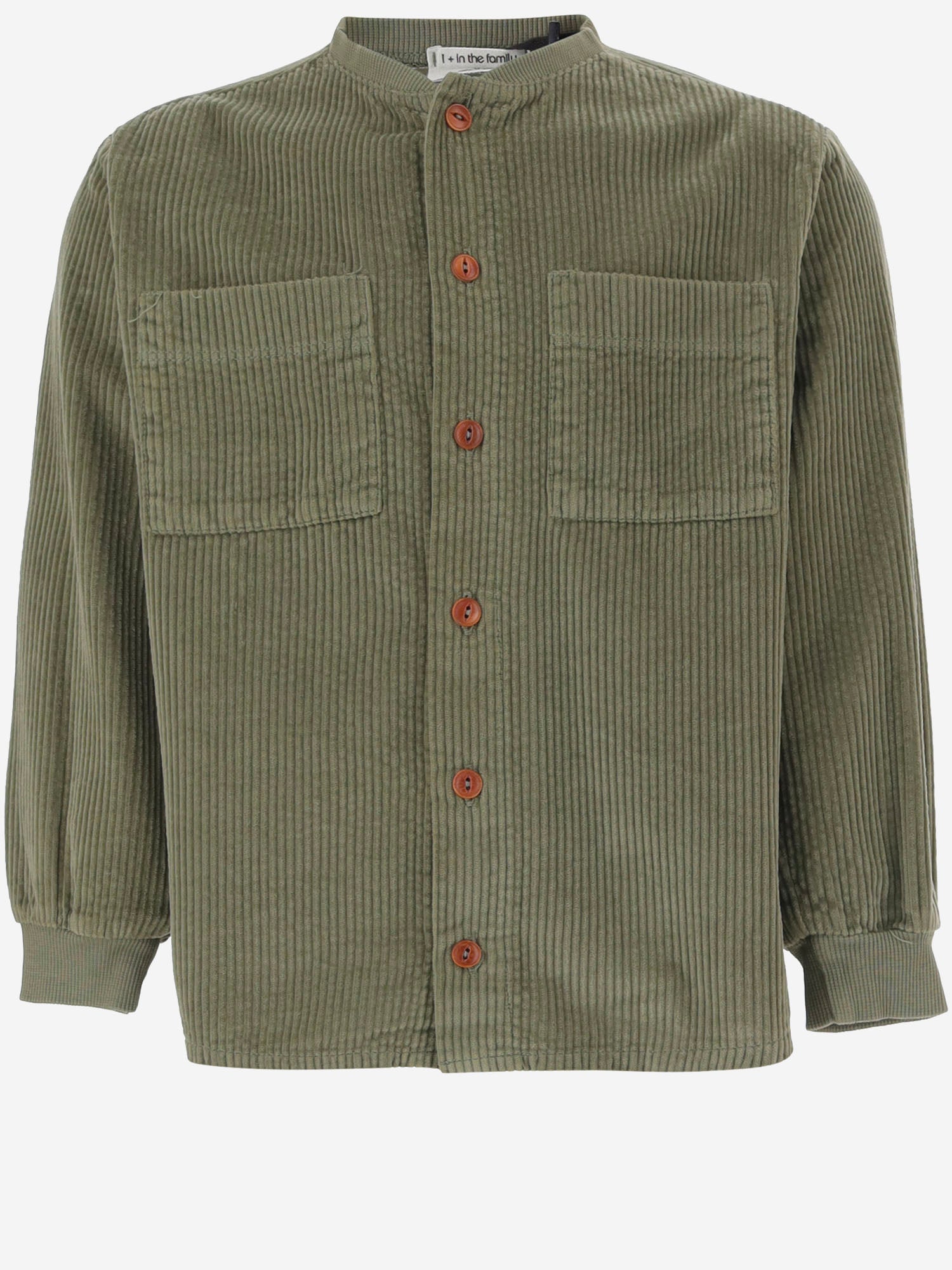 CAMICIA IN VELLUTO DI COTONE A COSTE 26W219 KHAKI 1+ IN THE FAMILY KIDS 