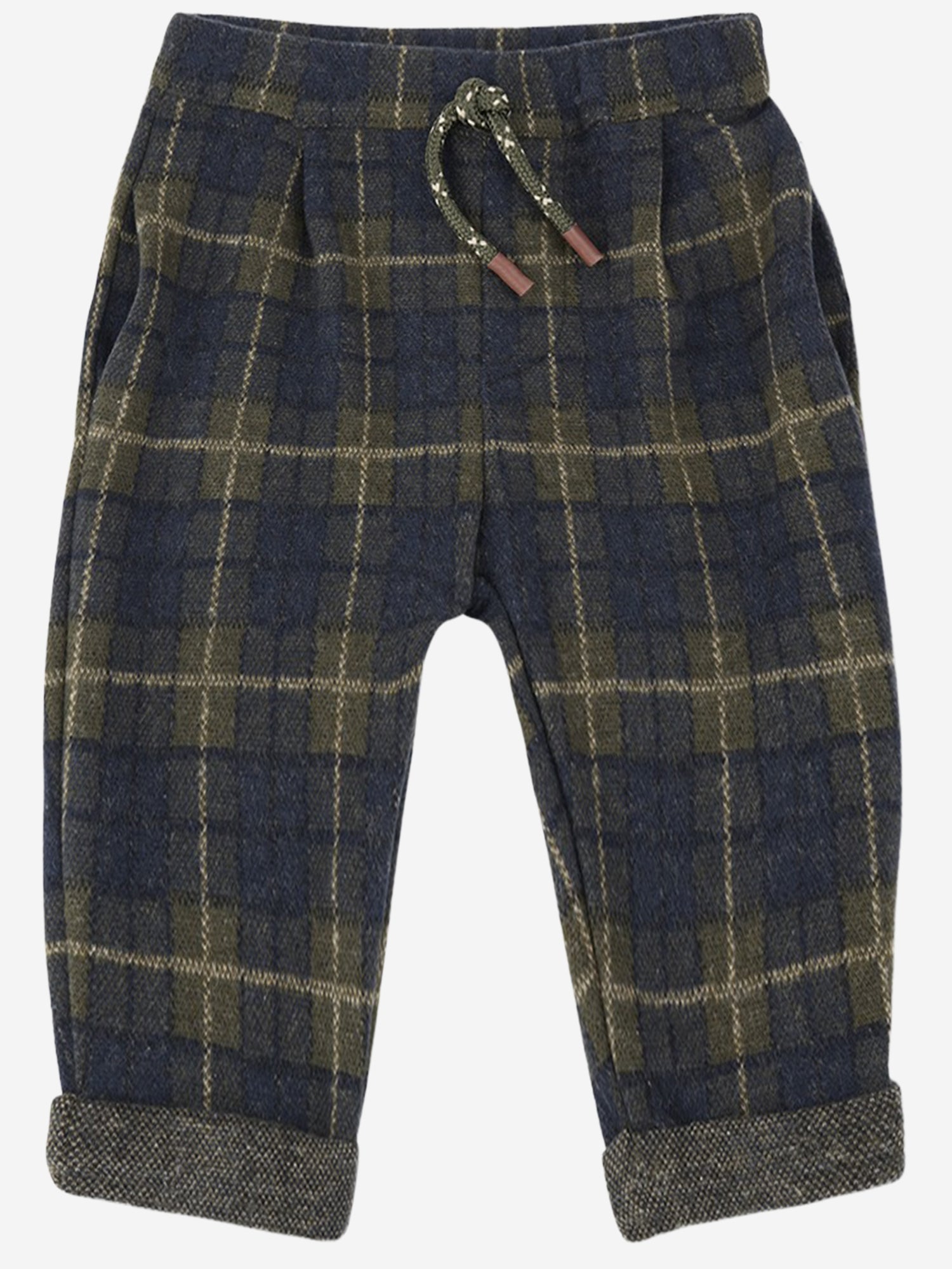 PANTALONI IN MISTO COTONE CON MOTIVO CHECK 26W226 BLUE 1+ IN THE FAMILY KIDS 