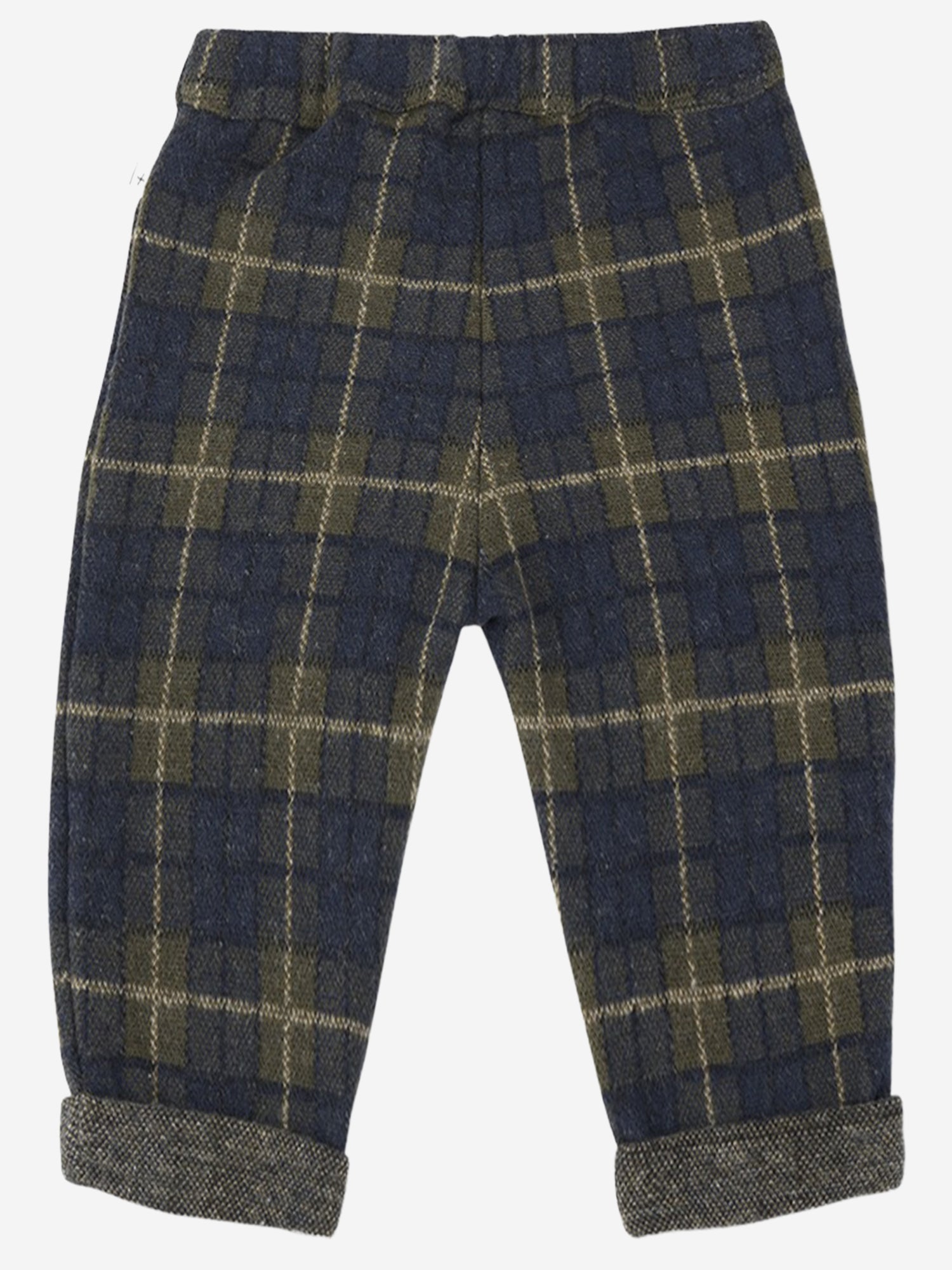 PANTALONI IN MISTO COTONE CON MOTIVO CHECK 26W226 BLUE 1+ IN THE FAMILY KIDS 