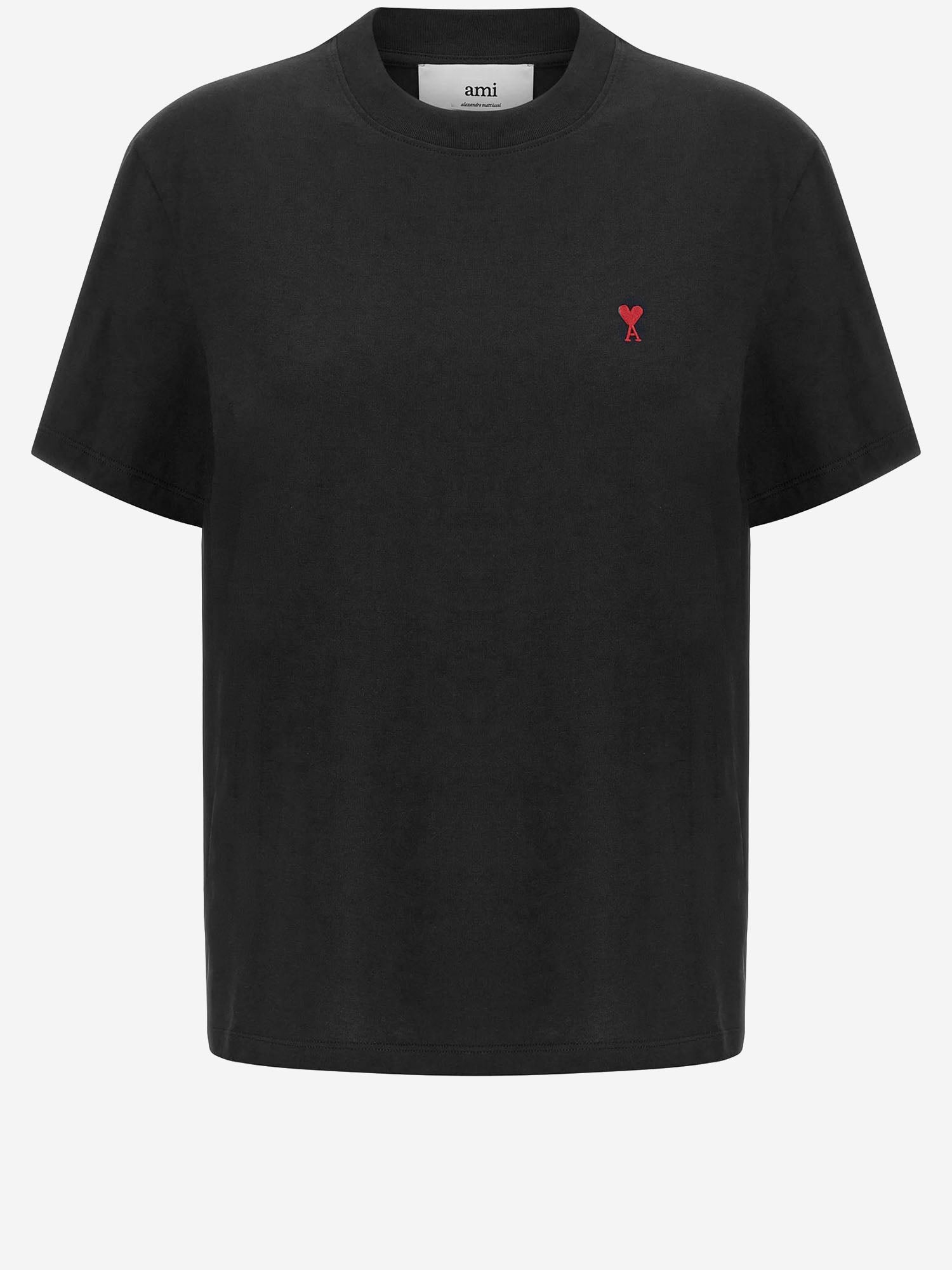 T-SHIRT IN COTONE CON RICAMO LOGO BFUTS035724 001 AMI 