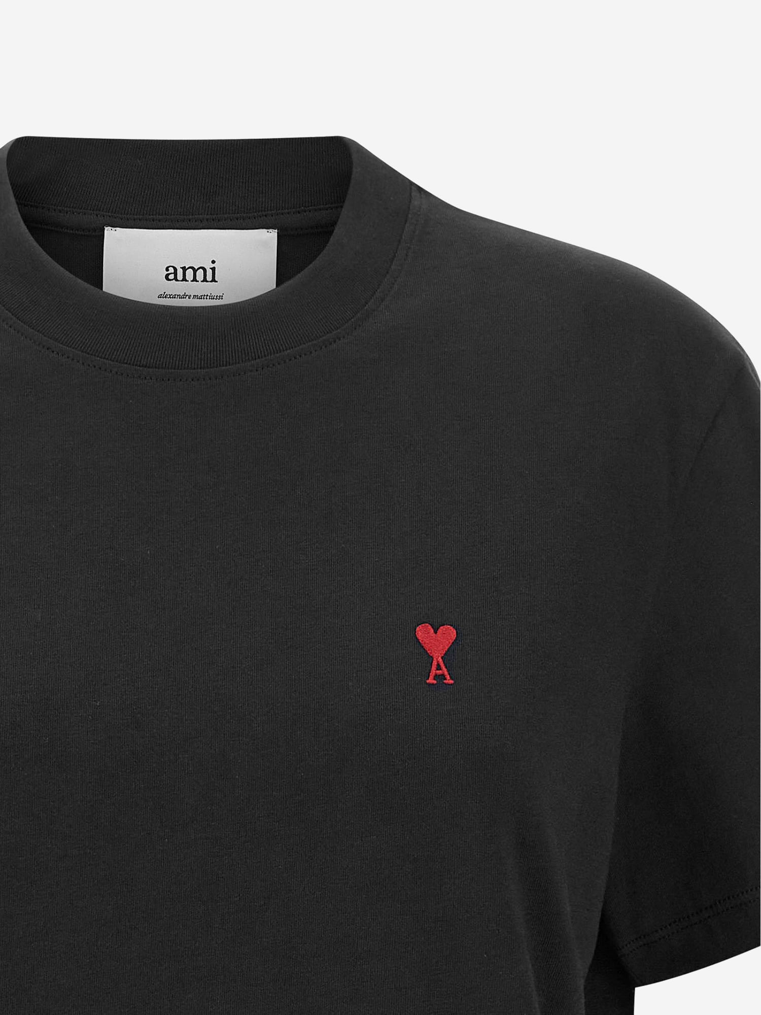 T-SHIRT IN COTONE CON RICAMO LOGO BFUTS035724 001 AMI 