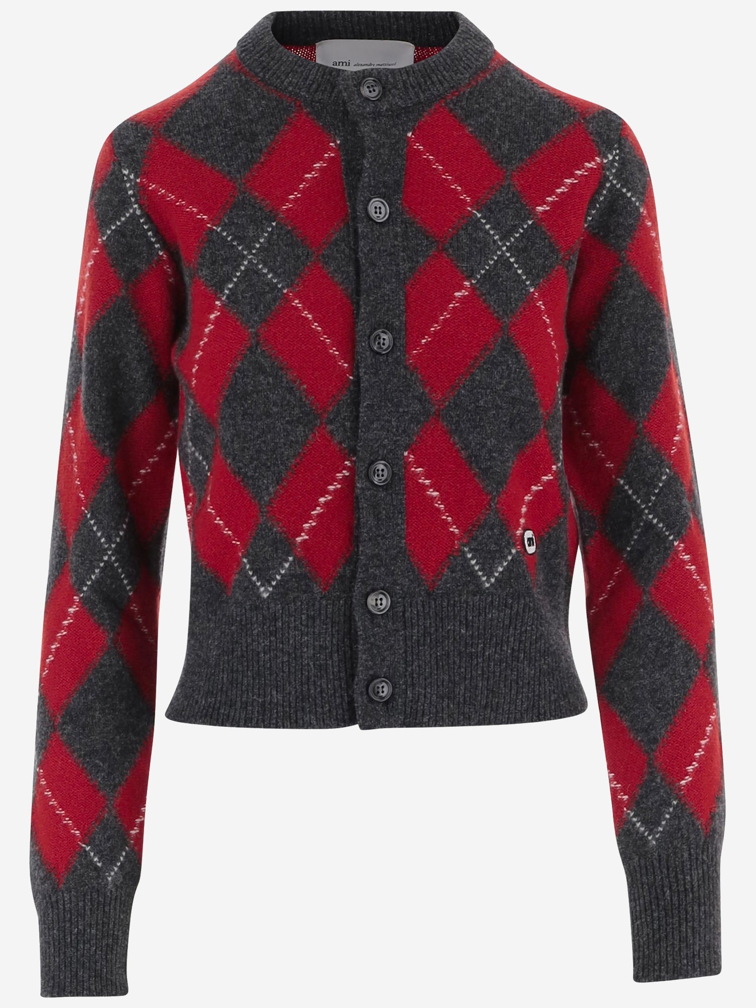 CARDIGAN IN LANA CON MOTIVO ARGYLE FKC400KN0202 A353 AMI 