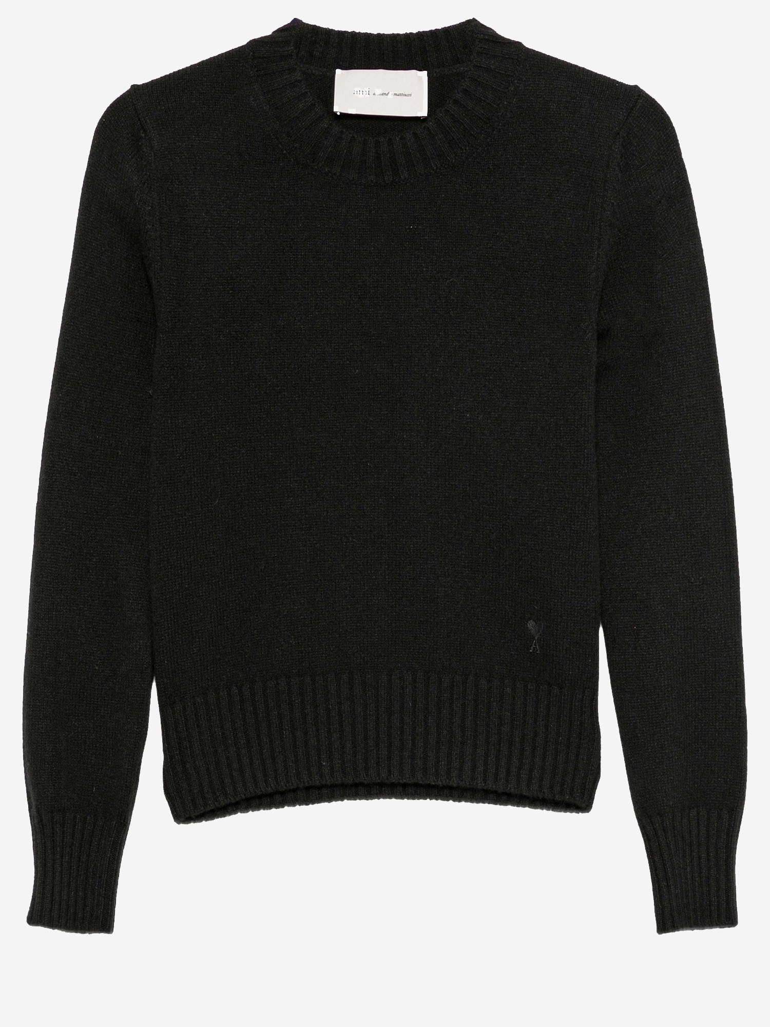 MAGLIA IN MISTO CASHMERE CON LOGO RICAMATO FKS832005 001 AMI 