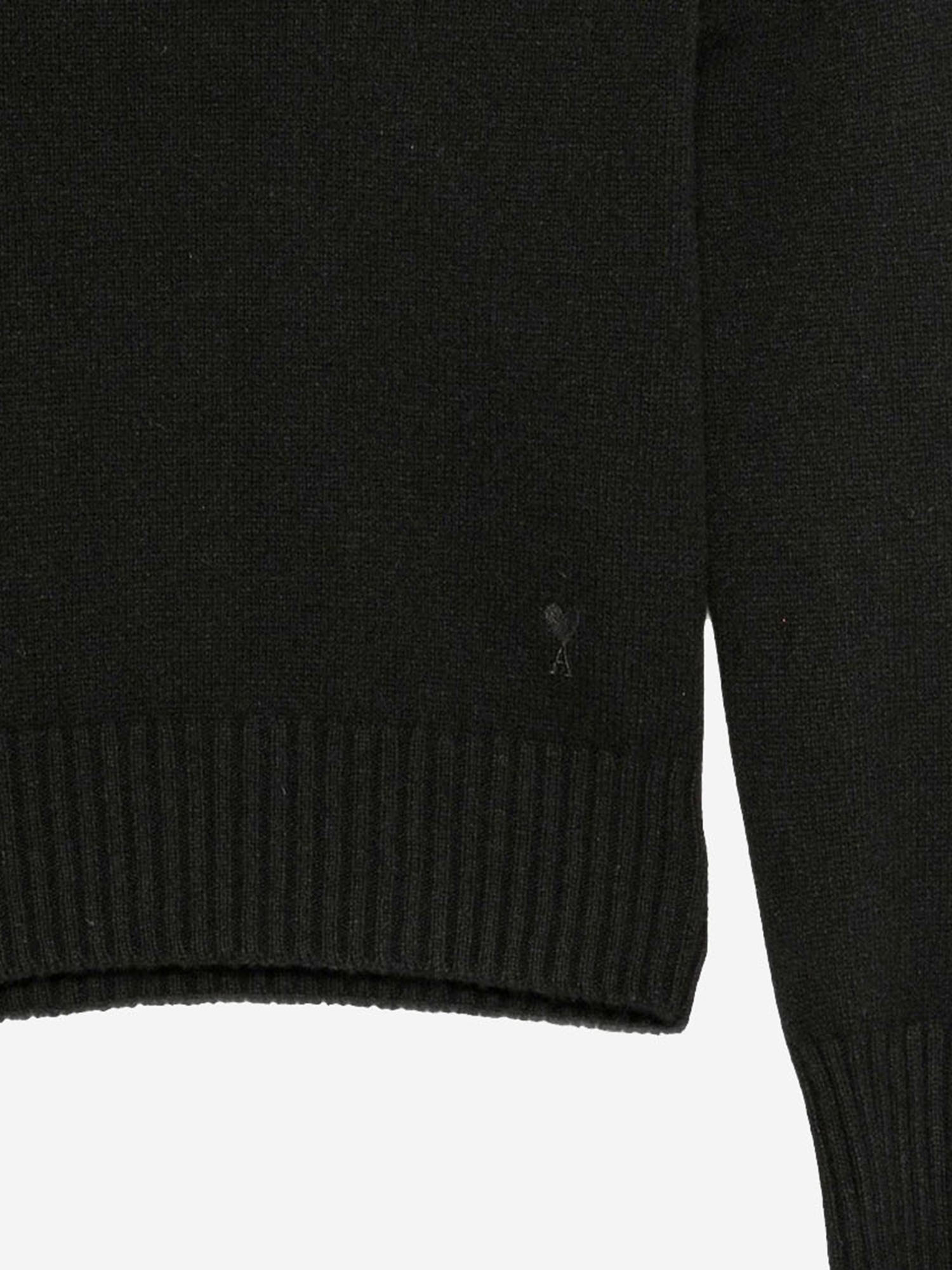 MAGLIA IN MISTO CASHMERE CON LOGO RICAMATO FKS832005 001 AMI 