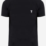 T-SHIRT IN COTONE CON RICAMO LOGO FTS347724 045 AMI 