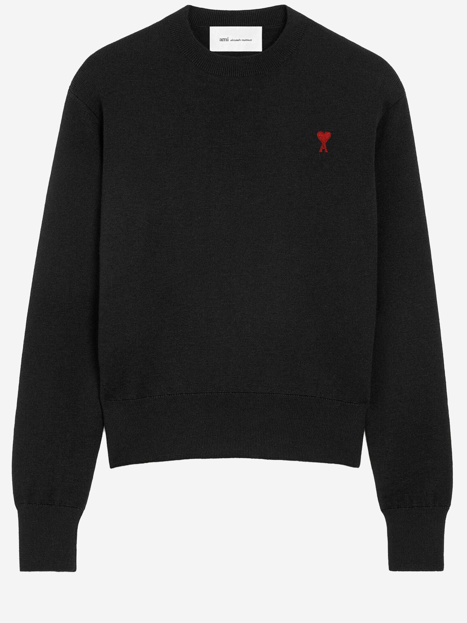 MAGLIONE IN LANA CON LOGO HKS826001 009 AMI 