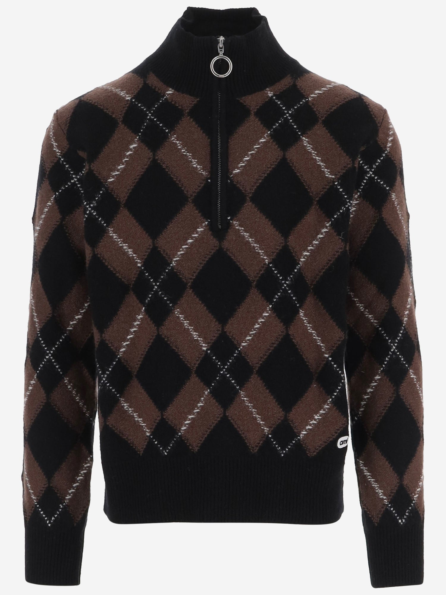 MAGLIA ROMBI IN LANA CON ZIP HKS897KN0202 A352 AMI 