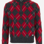 MAGLIA ROMBI IN LANA CON ZIP HKS897KN0202 A353 AMI 