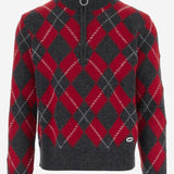 MAGLIA ROMBI IN LANA CON ZIP HKS897KN0202 A353 AMI 