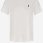 T-SHIRT IN COTONE CON RICAMO LOGO HTS346724 100 AMI 