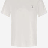 T-SHIRT IN COTONE CON RICAMO LOGO HTS346724 100 AMI 