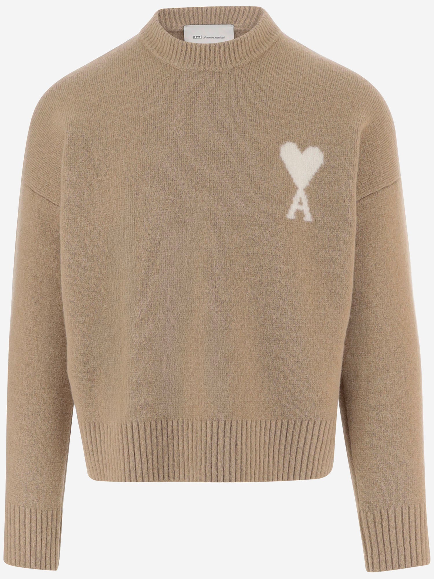 MAGLIONE IN ALPACA CON LOGO AMI DE COEUR UKS836KN0135 A278 AMI 