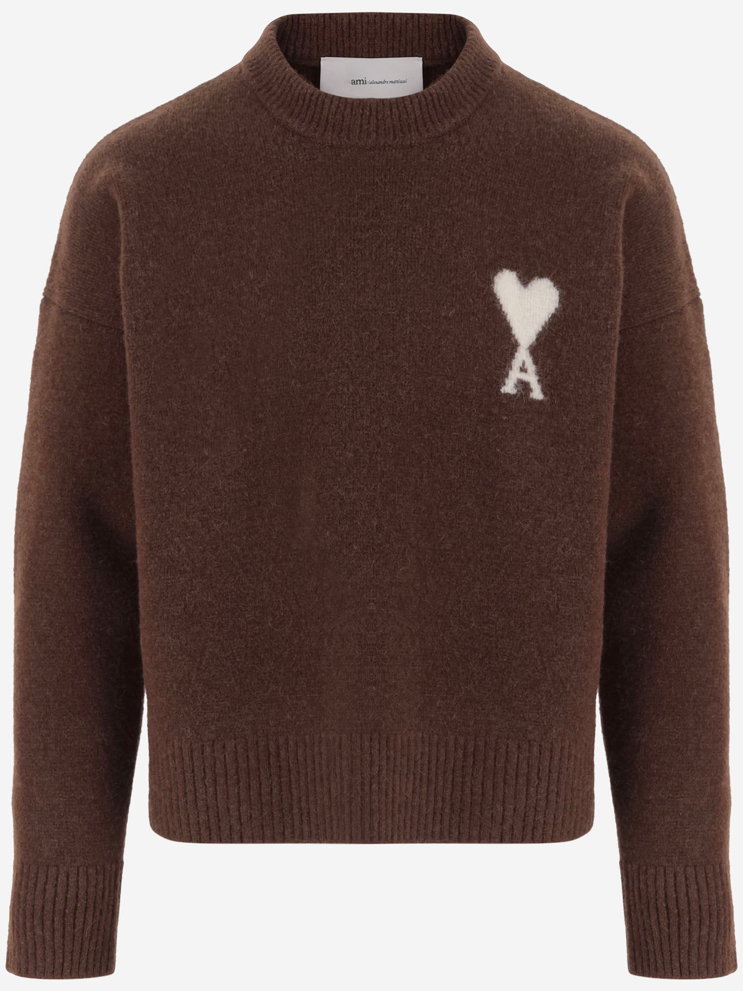 MAGLIONE IN ALPACA CON LOGO AMI DE COEUR UKS836KN0135 A362 AMI 