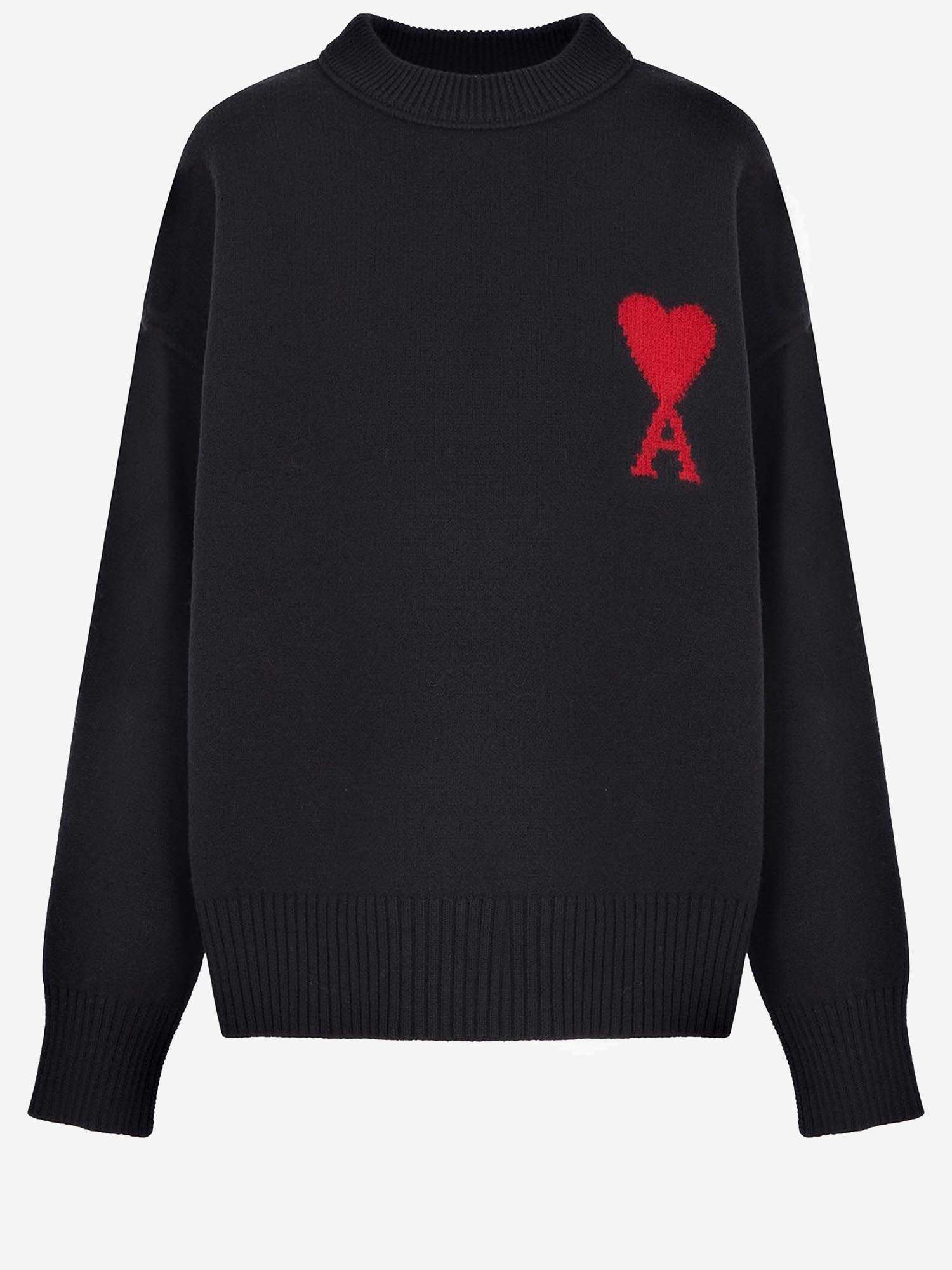 MAGLIONE IN LANA CON LOGO UKS838018 009 AMI 