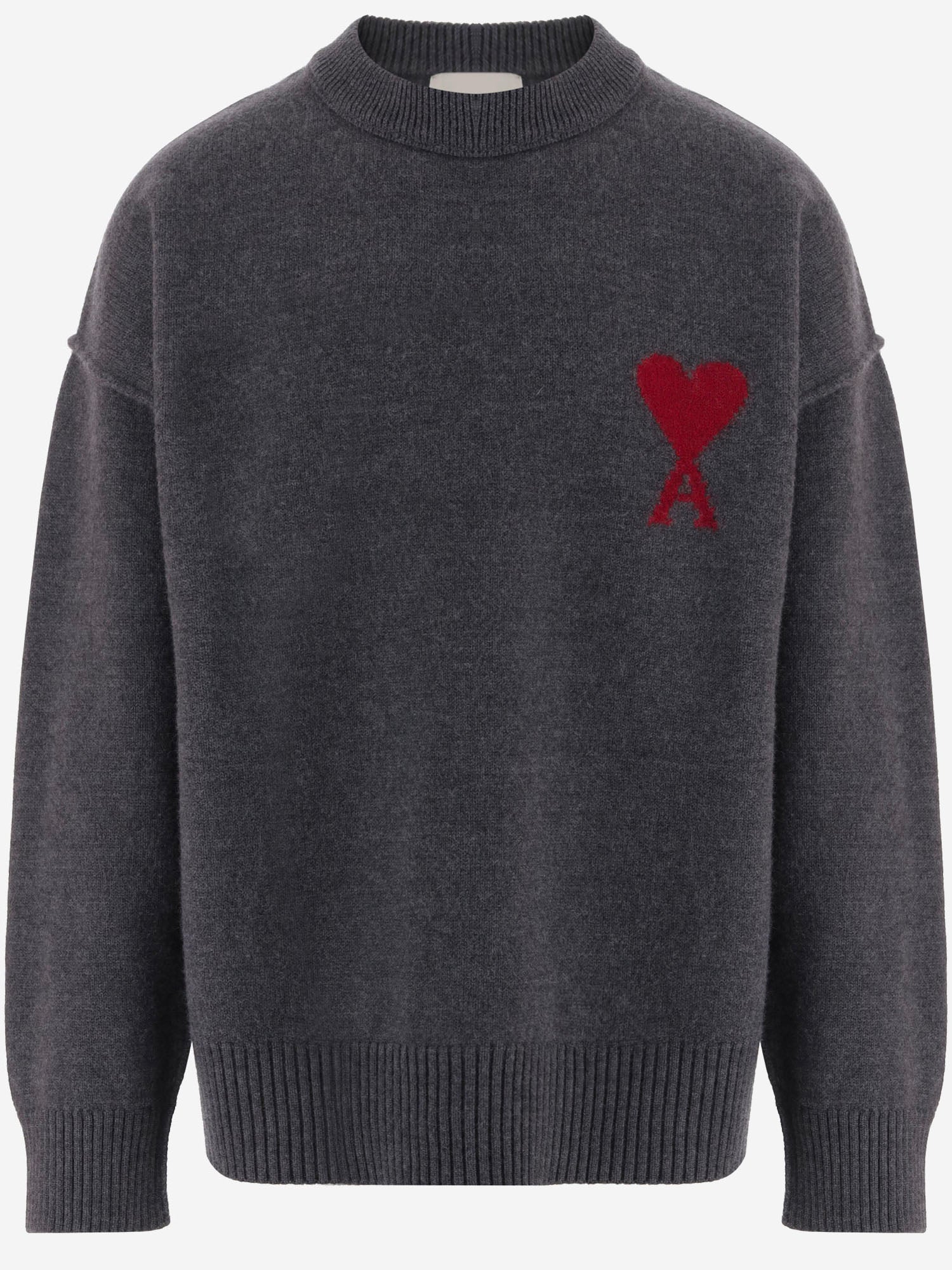 MAGLIONE IN LANA CON LOGO UKS838018 084 AMI 