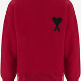 MAGLIONE IN LANA CON LOGO AMI DE CUR UKS838018 A252 AMI 