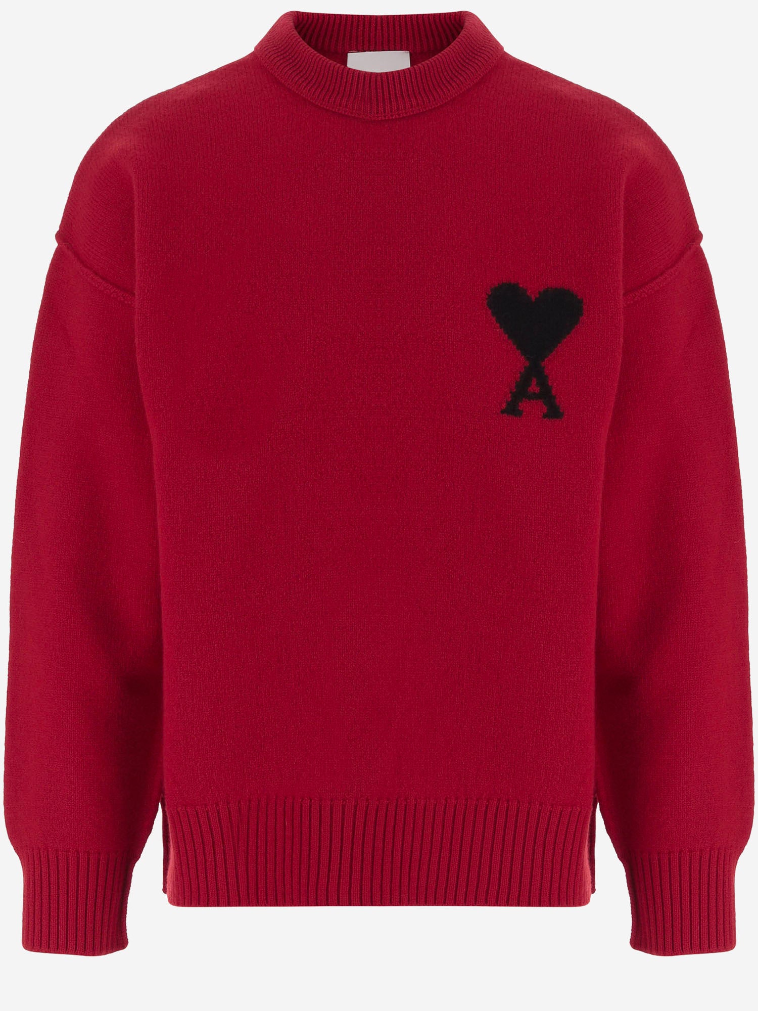 MAGLIONE IN LANA CON LOGO AMI DE CUR UKS838018 A252 AMI 