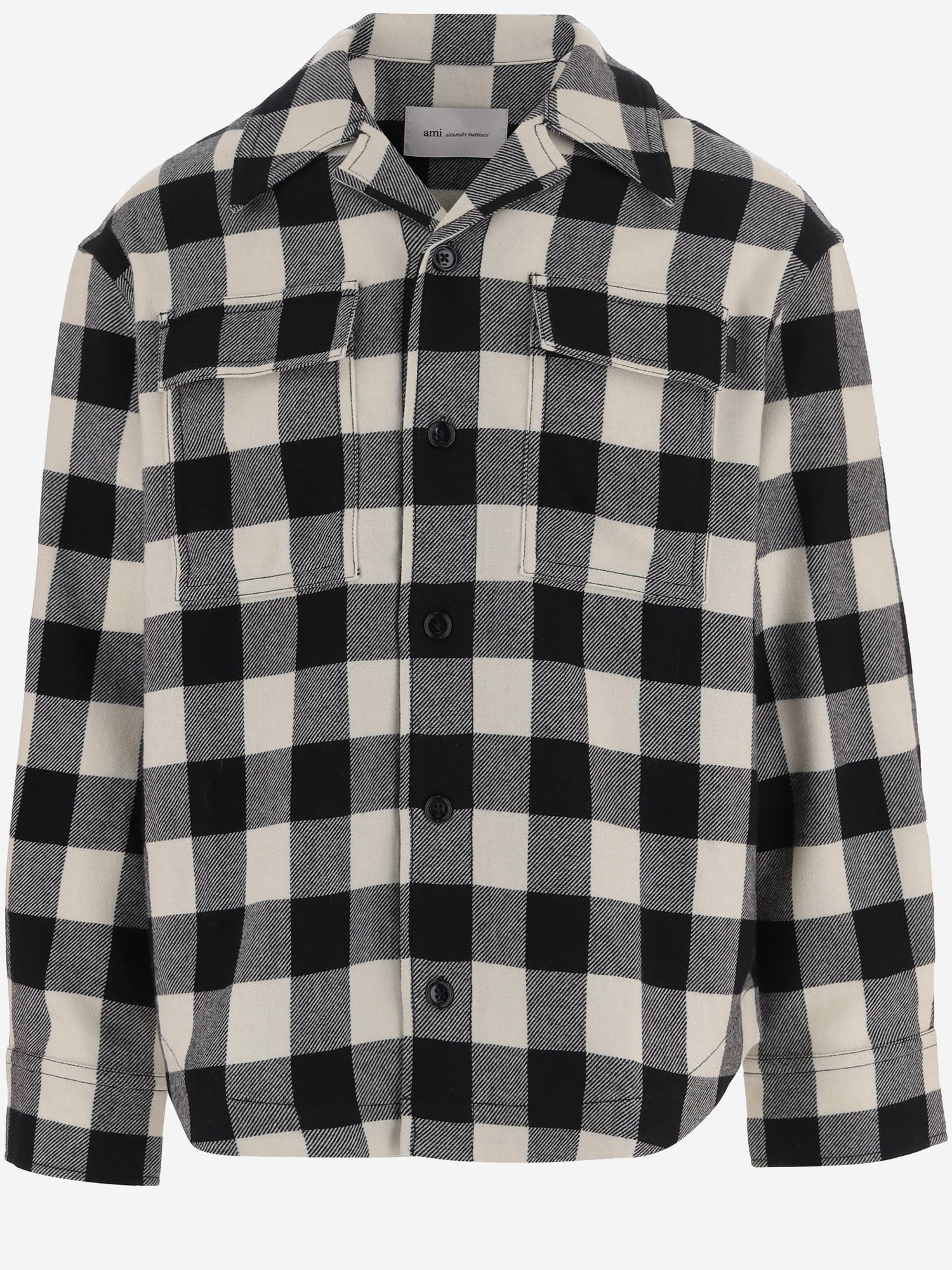 CAMICIA IN LANA CON MOTIVO A QUADRI USH875WV0220 A210 AMI 