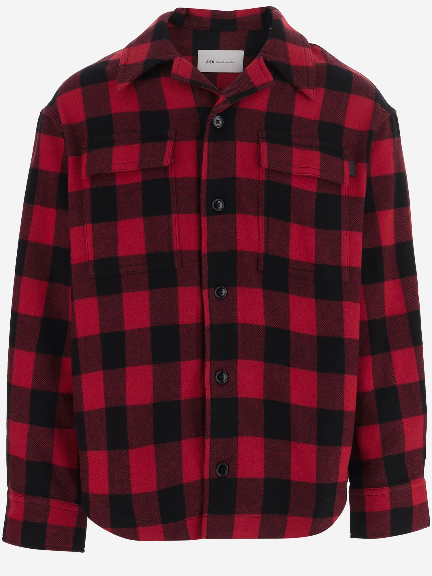 CAMICIA IN LANA CON MOTIVO A QUADRI USH875WV0220 A252 AMI 