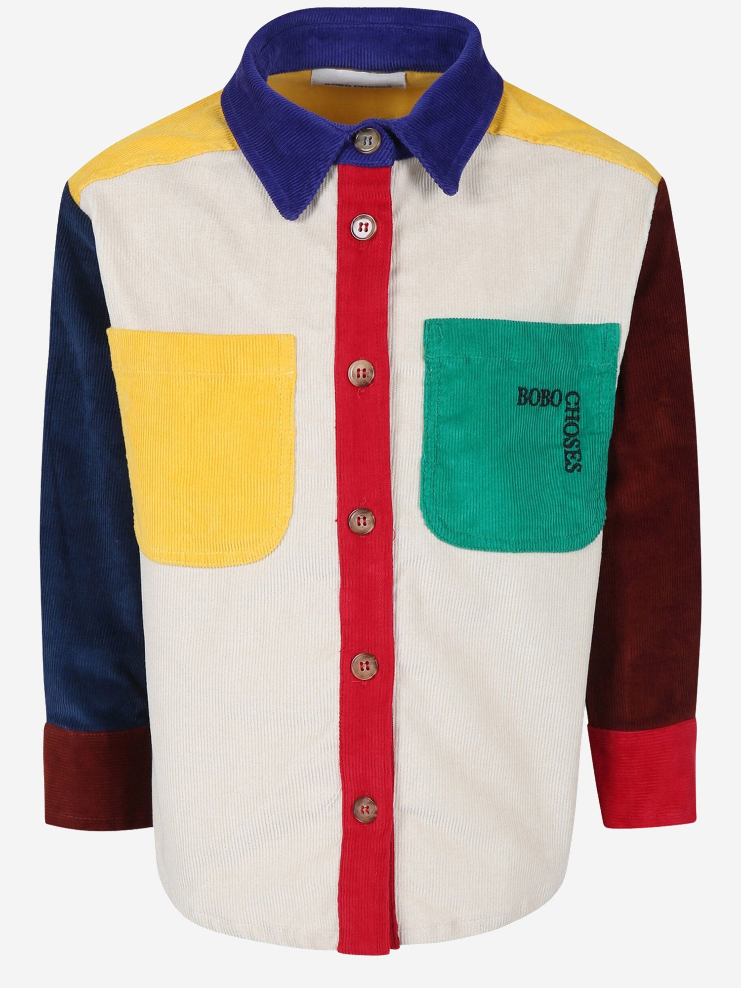 CAMICIA COLOR-BLOCK IN COTONE STRETCH B224AC031  BOBO CHOSES KIDS 
