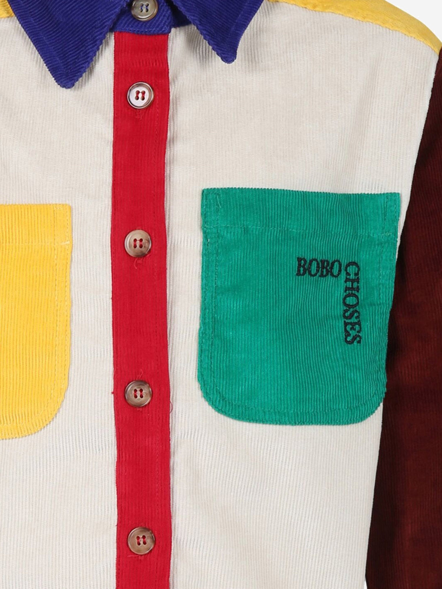 CAMICIA COLOR-BLOCK IN COTONE STRETCH B224AC031  BOBO CHOSES KIDS 