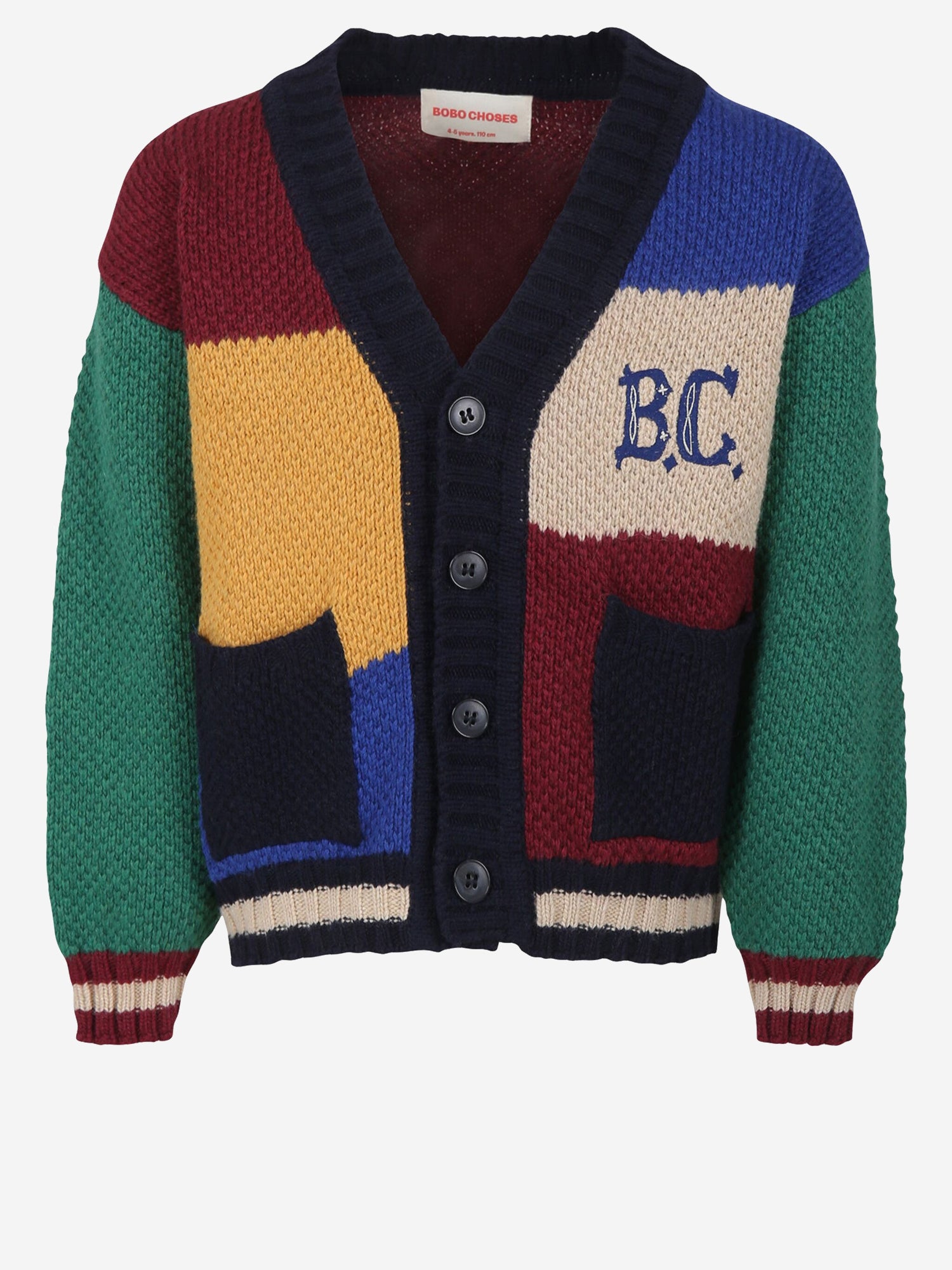 CARDIGAN MULTICOLORE IN misto lana B224AC121  BOBO CHOSES KIDS 