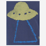 T-SHIRT A MANICHE LUNGHE CON STAMPA B226AC013 NAVYBLUE BOBO CHOSES KIDS 