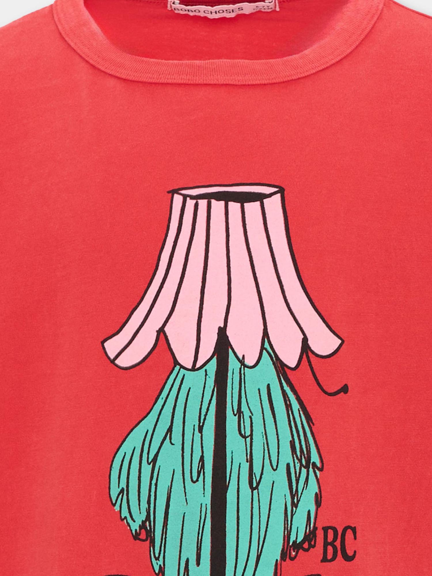 T-SHIRT A MANICHE LUNGHE IN COTONE CON STAMPA B226AC014 RED BOBO CHOSES KIDS 