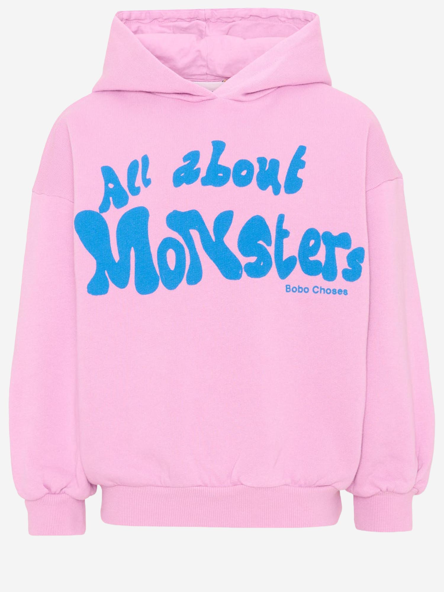 FELPA IN COTONE CON CAPPUCCIO E STAMPA B226AC047 PINK BOBO CHOSES KIDS 
