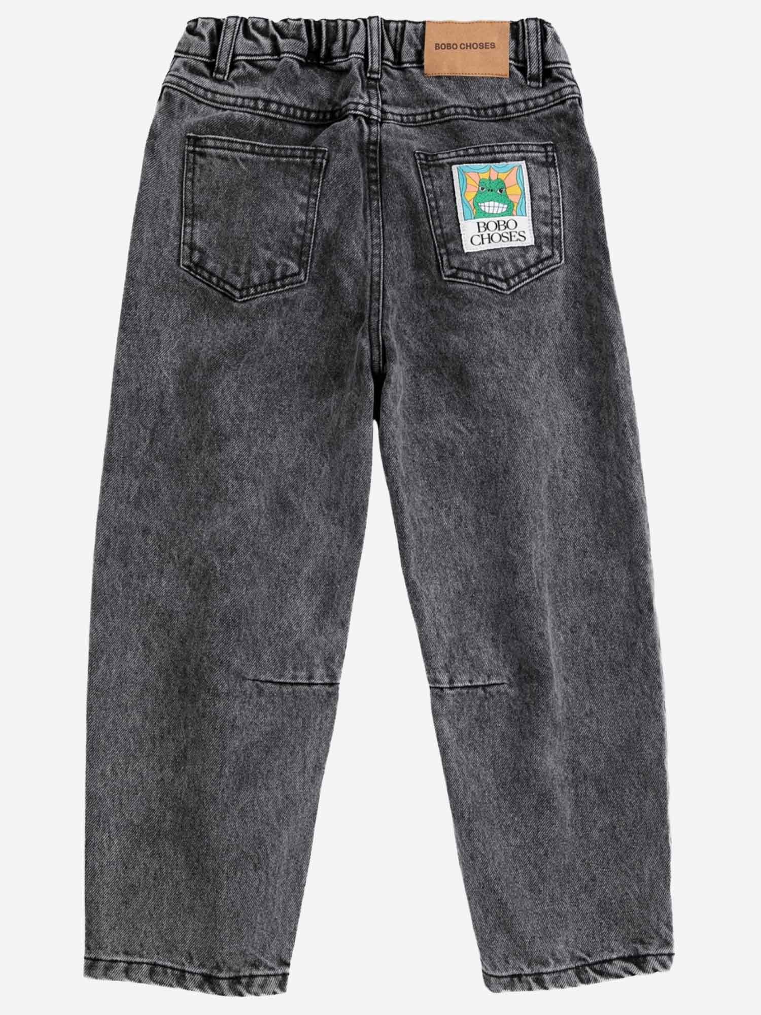 JEANS IN COTONE CON LOGO B226AC074 BLACK BOBO CHOSES KIDS 