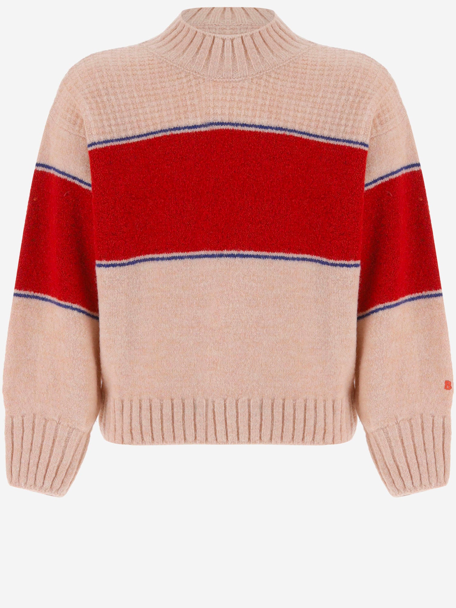 FELPA IN MISTO ACRILICO CON RIGA A CONTRASTO B226AC089 LIGHTPINK BOBO CHOSES KIDS 
