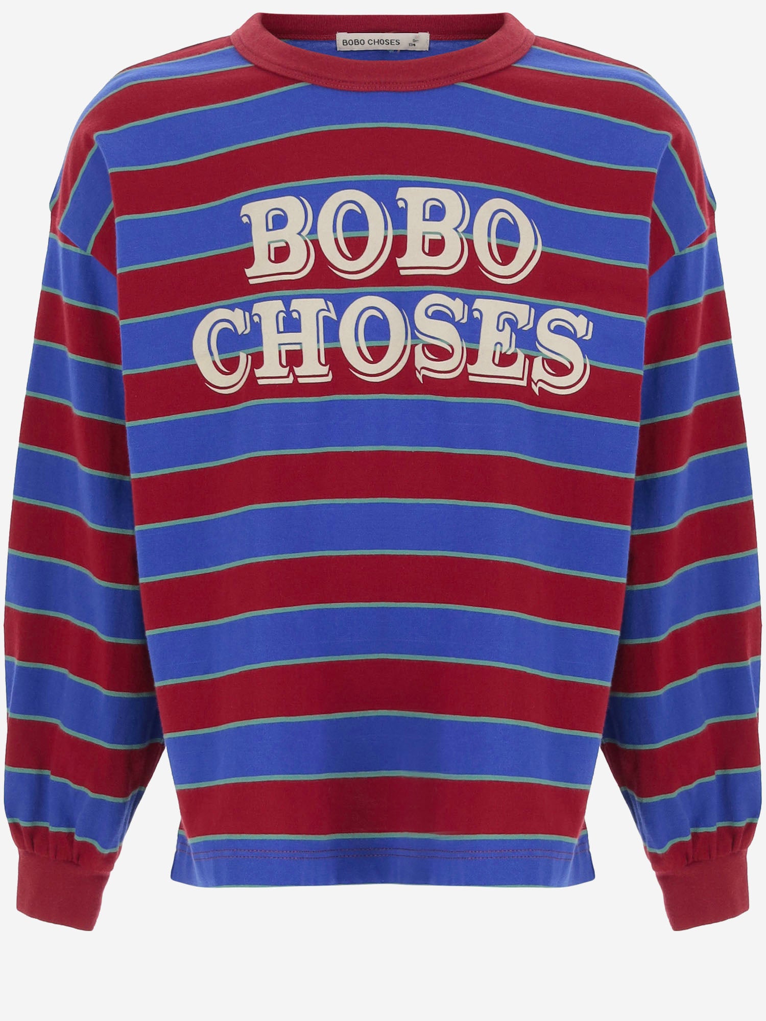 T-SHIRT A MANICHE LUNGHE IN COTONE CON LOGO B226AC110 MULTICOLOR BOBO CHOSES KIDS 
