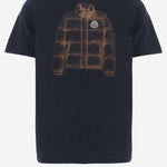T-shirt in cotone con stampa piumino 8C00002 89B8U742 MONCLER 