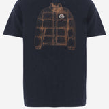 T-shirt in cotone con stampa piumino 8C00002 89B8U742 MONCLER 