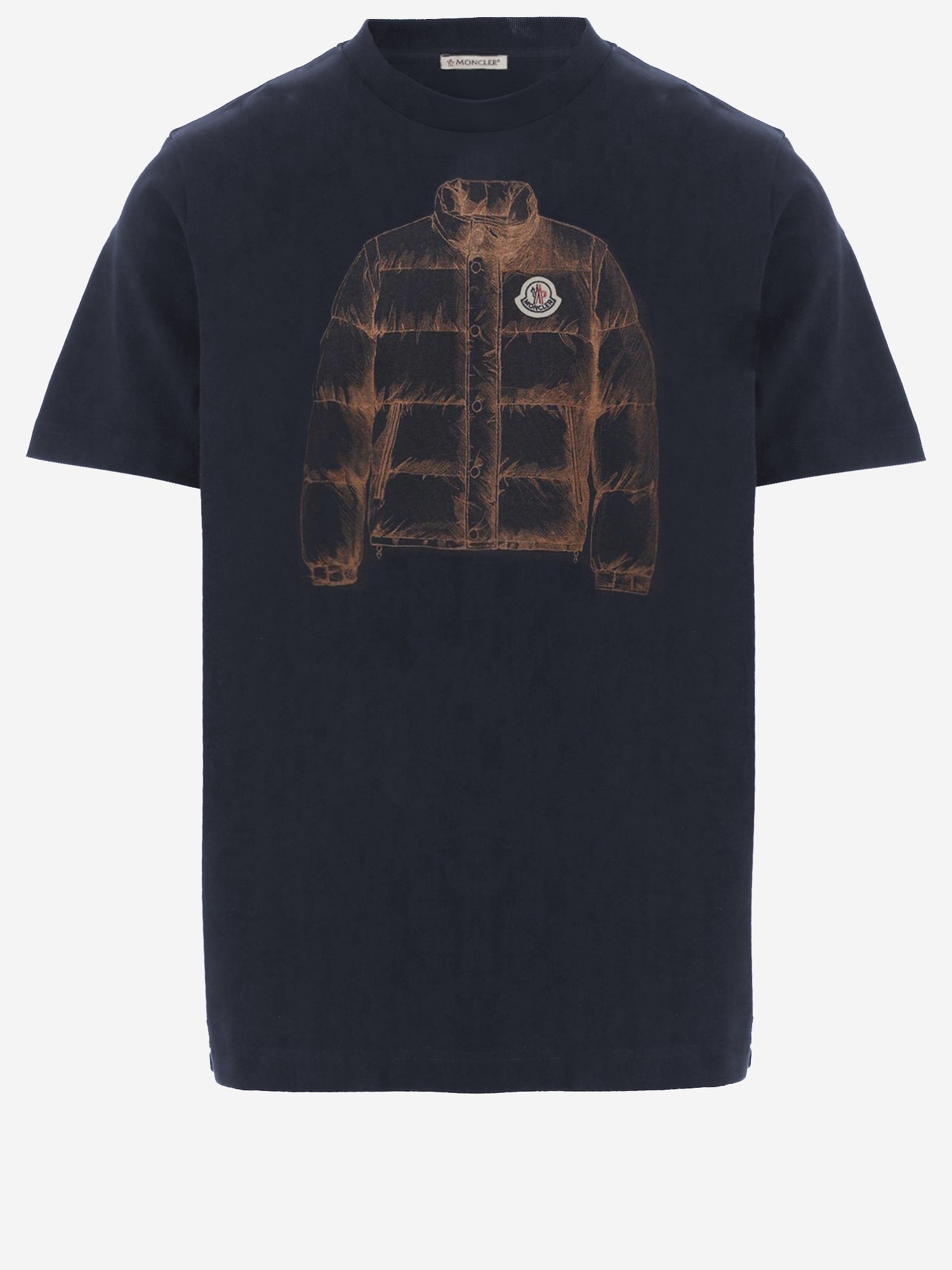 T-shirt in cotone con stampa piumino 8C00002 89B8U742 MONCLER 