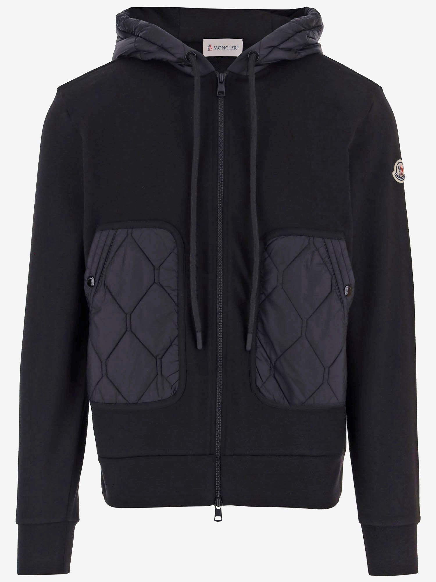 FELPA IN MISTO COTONE CON DETTAGLI IN NYLON 8G00043 89B3P999 MONCLER 